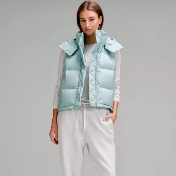 Lululemon Wunder Puff 600 Cropped Vest Sz 8 *RARE* color -Frosted Jade NWT - Picture 7 of 17